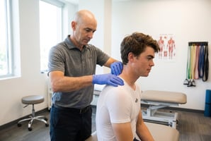 Patient working with a provider at a manual therapy physical therapy clinic in Mountain View
