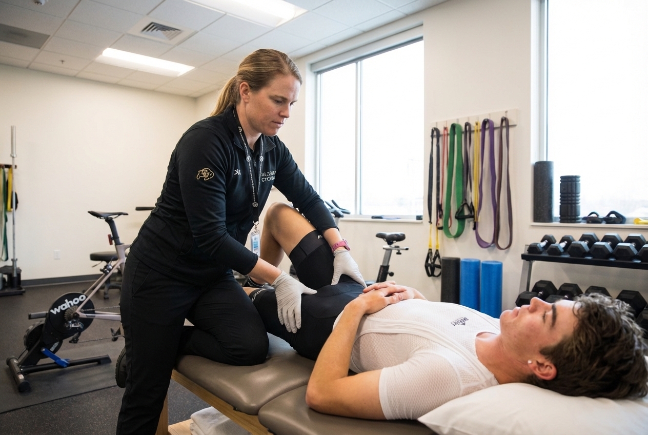 Patient working with a provider at a manual therapy physical therapy clinic in Mountain View