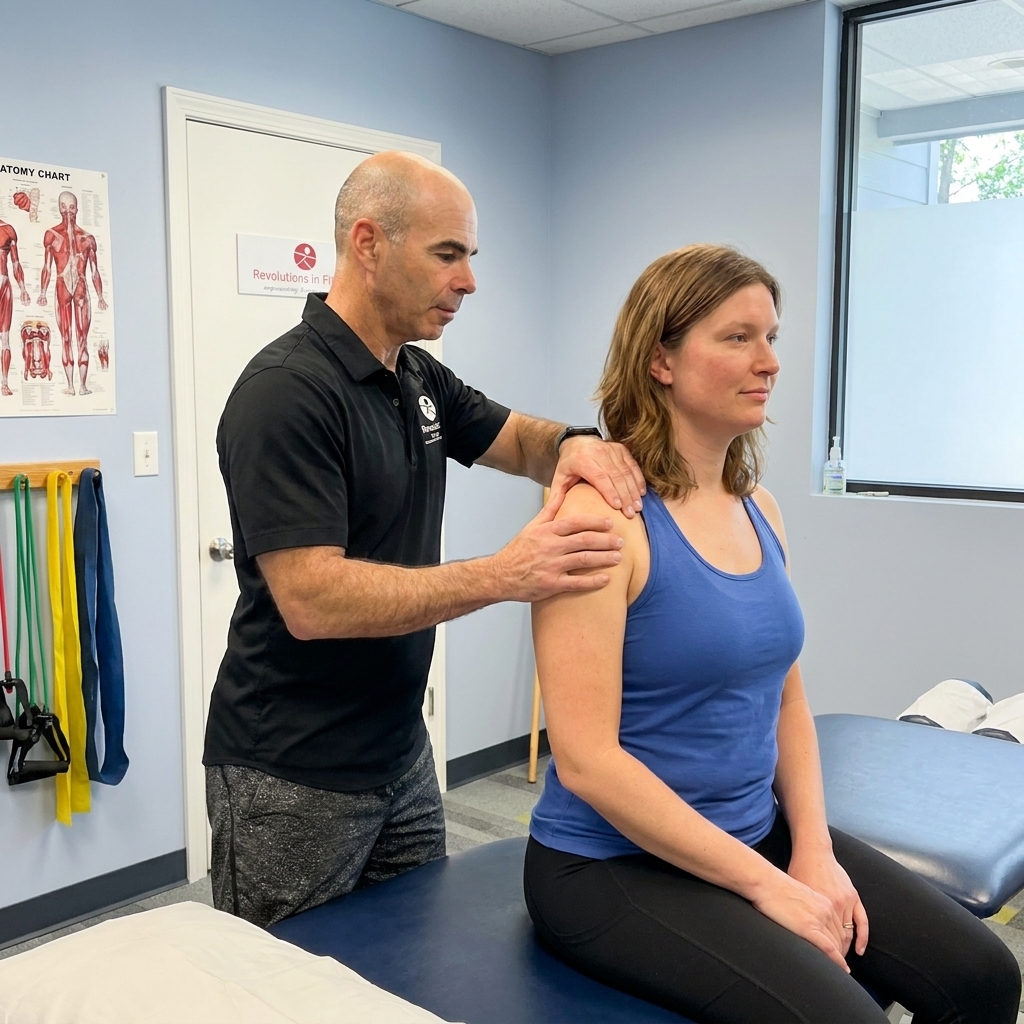 Patient receiving hands-on manual therapy from a physical therapist at a physical therapy clinic in San Jose, CA
