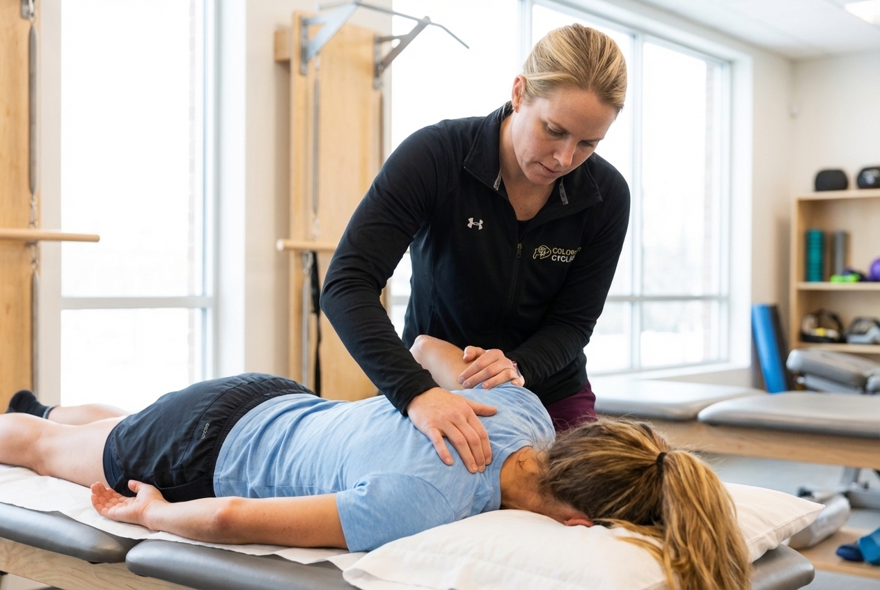  Patient working with a provider at a manual therapy physical therapy clinic in San Jose