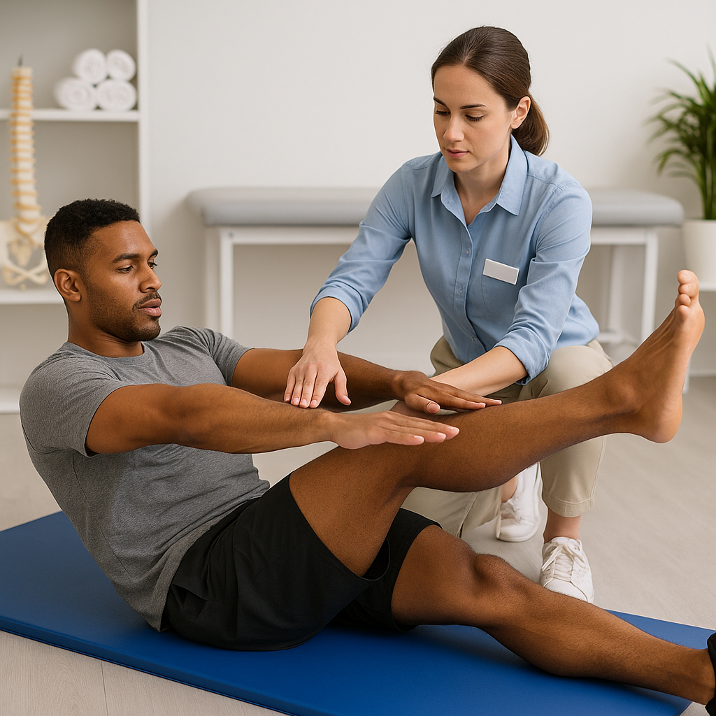 An athletic individual performing a core stabiliza