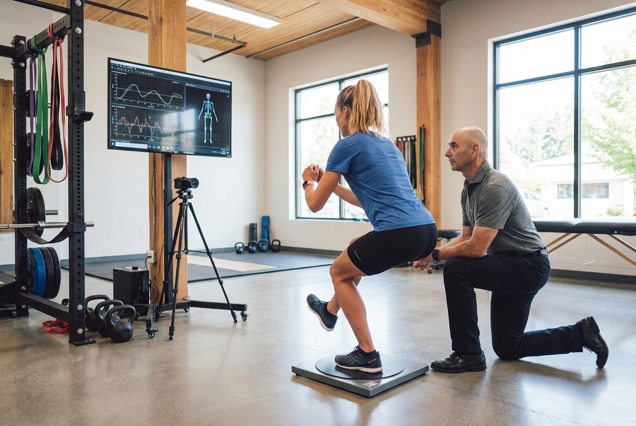 Patient working with a provider at a performance physical therapy clinic in Mountain View