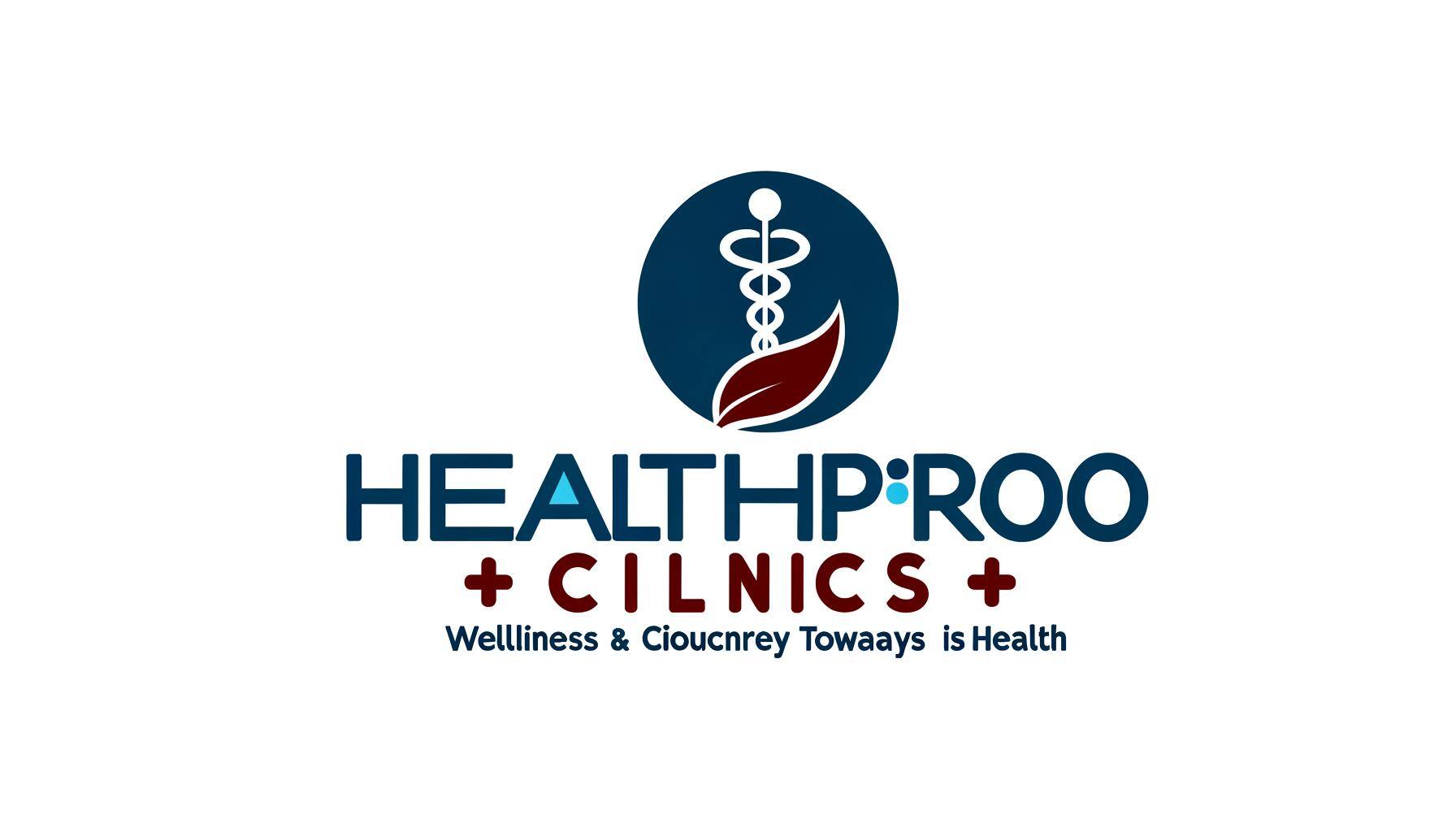 Create a logo for a health organization, called HealthPro Clinics. It should reflect the wellness and healthcare services they provide. Since they utilize coaching services, hints of personal development and journey towards health can be incorporated into the design.
